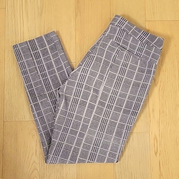 Adrianna Papell Plaid Taupe Dress Pants - Picture 1 of 8